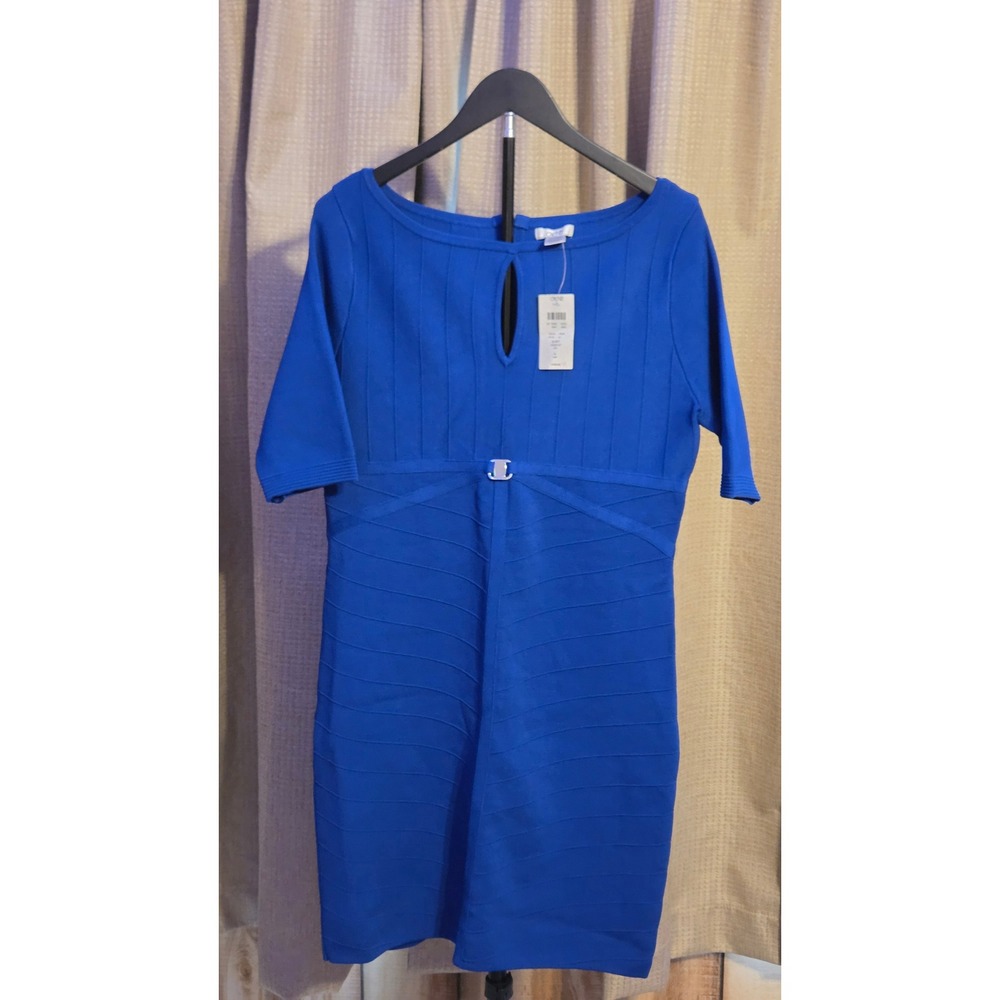 NWT Cache Bandage Style Sheath Dress Women's Size XL Blue
